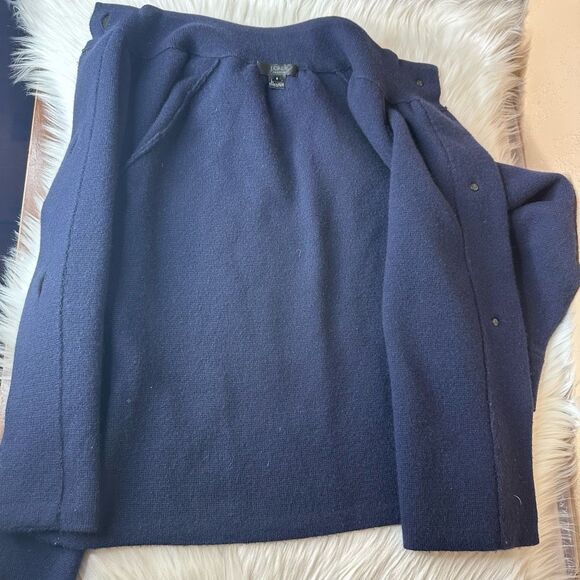 J. Crew Collection 100% Cashmere Navy 3 Button Cardigan Size Small - Picture 5 of 12
